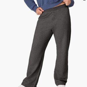 Hanes Women Petite Plus Open Bottom Sweatpants Grey XXL NWOT